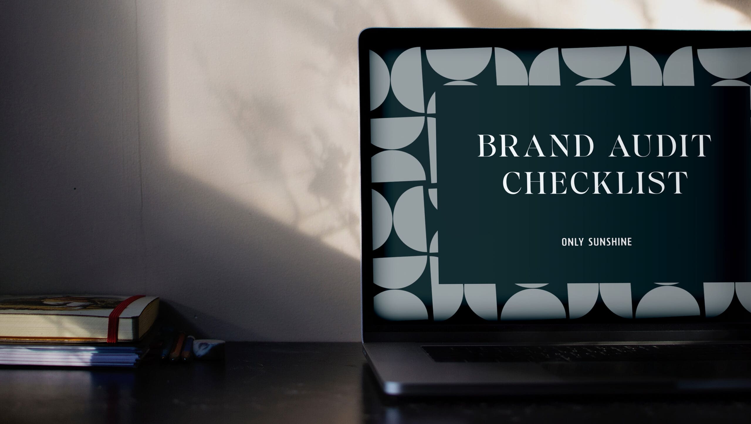 Brand Audit Checklist for Only Sunshine displayed on an iPad screen.
